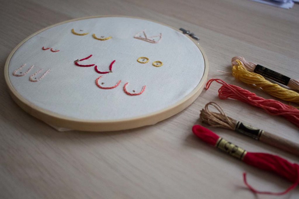 Pause Moderne -Box creative et gourmande Article blog -Broderie sein
