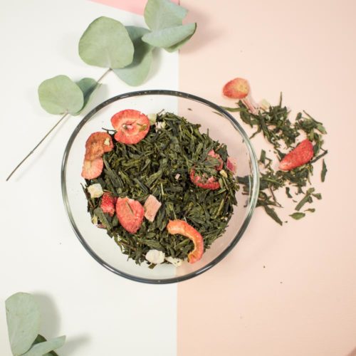 Thé vert fraise & rhubarbe – Origami Fruité
