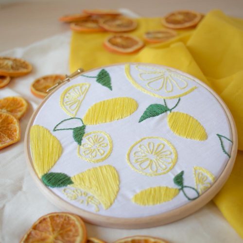 Kit DIY broderie – La farandole de citrons