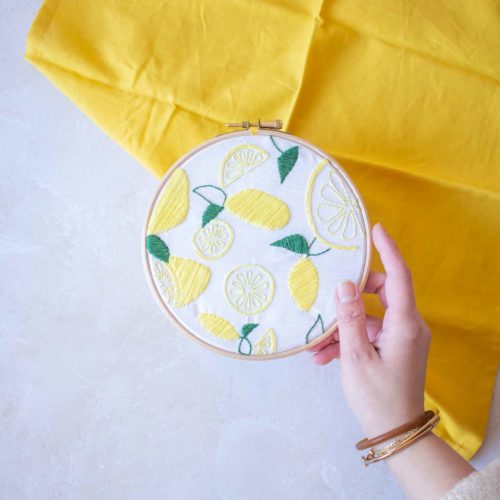 Kit DIY broderie – La farandole de citrons