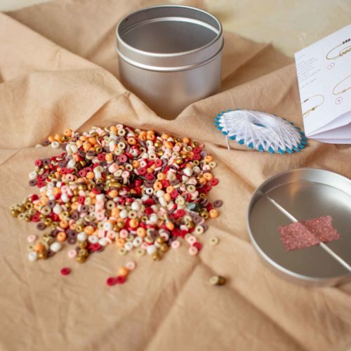 Mini kit- Frida Oeil du tigre & perles heishi – 50g