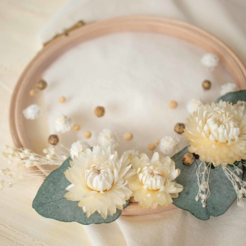 KIT DIY – Créer son tambour de fleurs séchées bohème