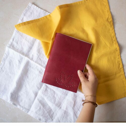 diy carnet cuir bordeaux